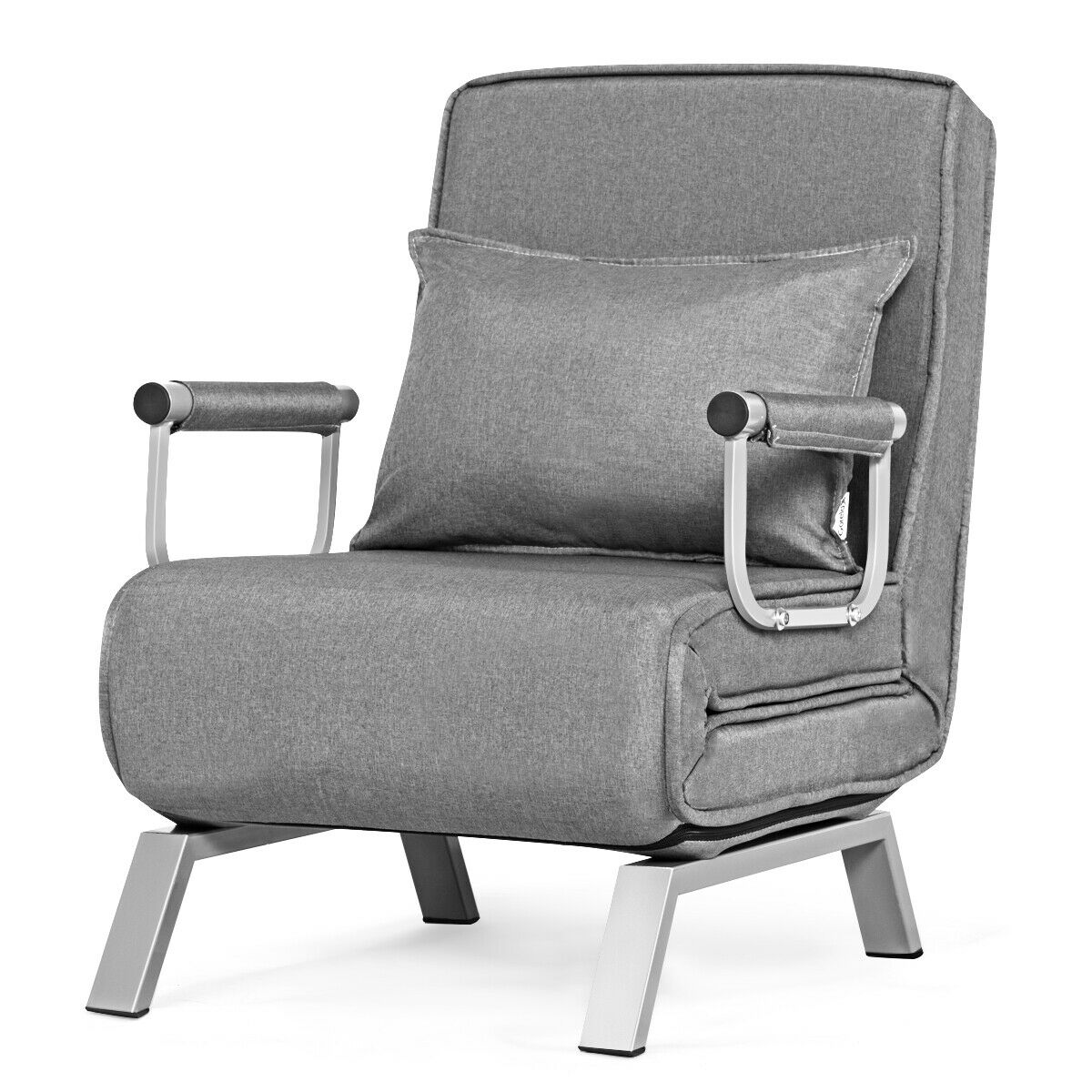 Convertible Folding Sofa Bed with 5 Position Recliner-Grey