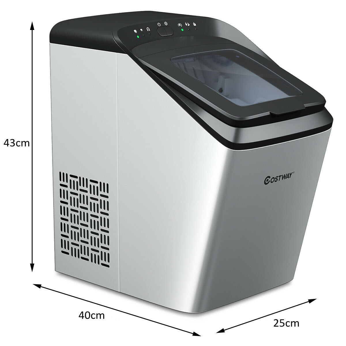 Automatic Ice Cube Making Machine with Ice Scoop and Basket