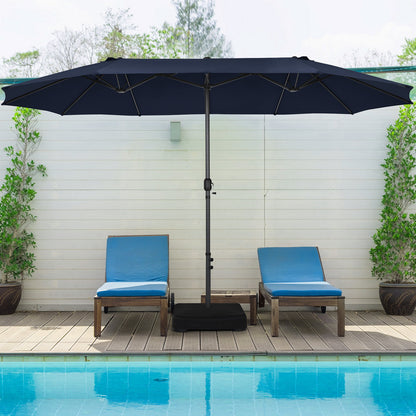 450CM Double Sided Outdoor Umbrella Twin Size with Crank Handle-Navy