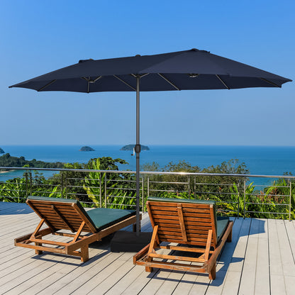 450CM Double Sided Outdoor Umbrella Twin Size with Crank Handle-Navy