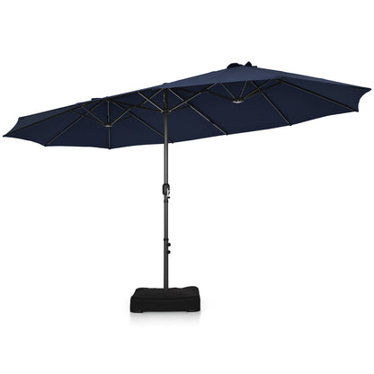 450CM Double Sided Outdoor Umbrella Twin Size with Crank Handle-Navy