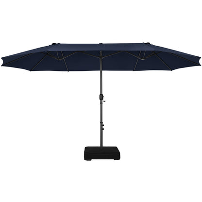 450CM Double Sided Outdoor Umbrella Twin Size with Crank Handle-Navy