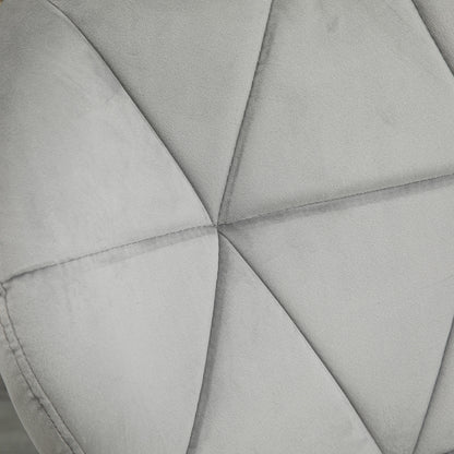 HOMCOM Bar Stool Set of 2 Fabric Adjustable Height Armless Upholstered Counter Chairs with Swivel Seat, Light Grey