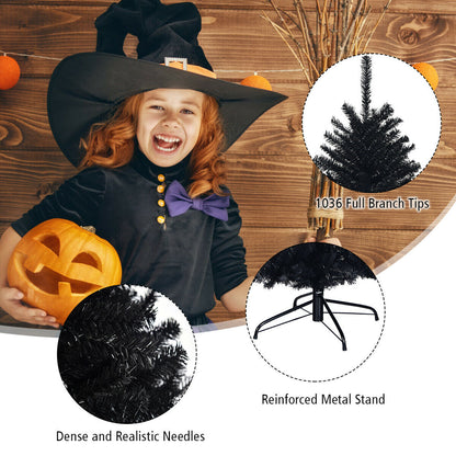 Artificial Black Christmas Tree with Solid Metal Legs