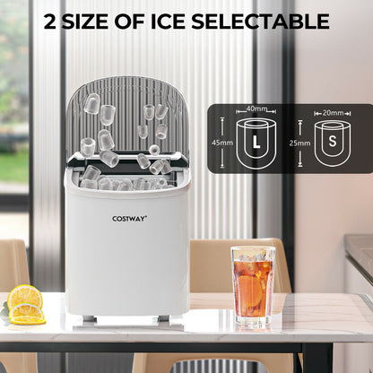 2.2 L Portable Electric Ice Cube Maker with Ice Scoop and Basket-White
