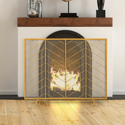 Freestanding Fireguard / Fire Screen in Gold