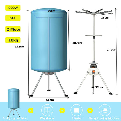 Portable Electric Clothes Dryer with Hot Air and Automatic Timer