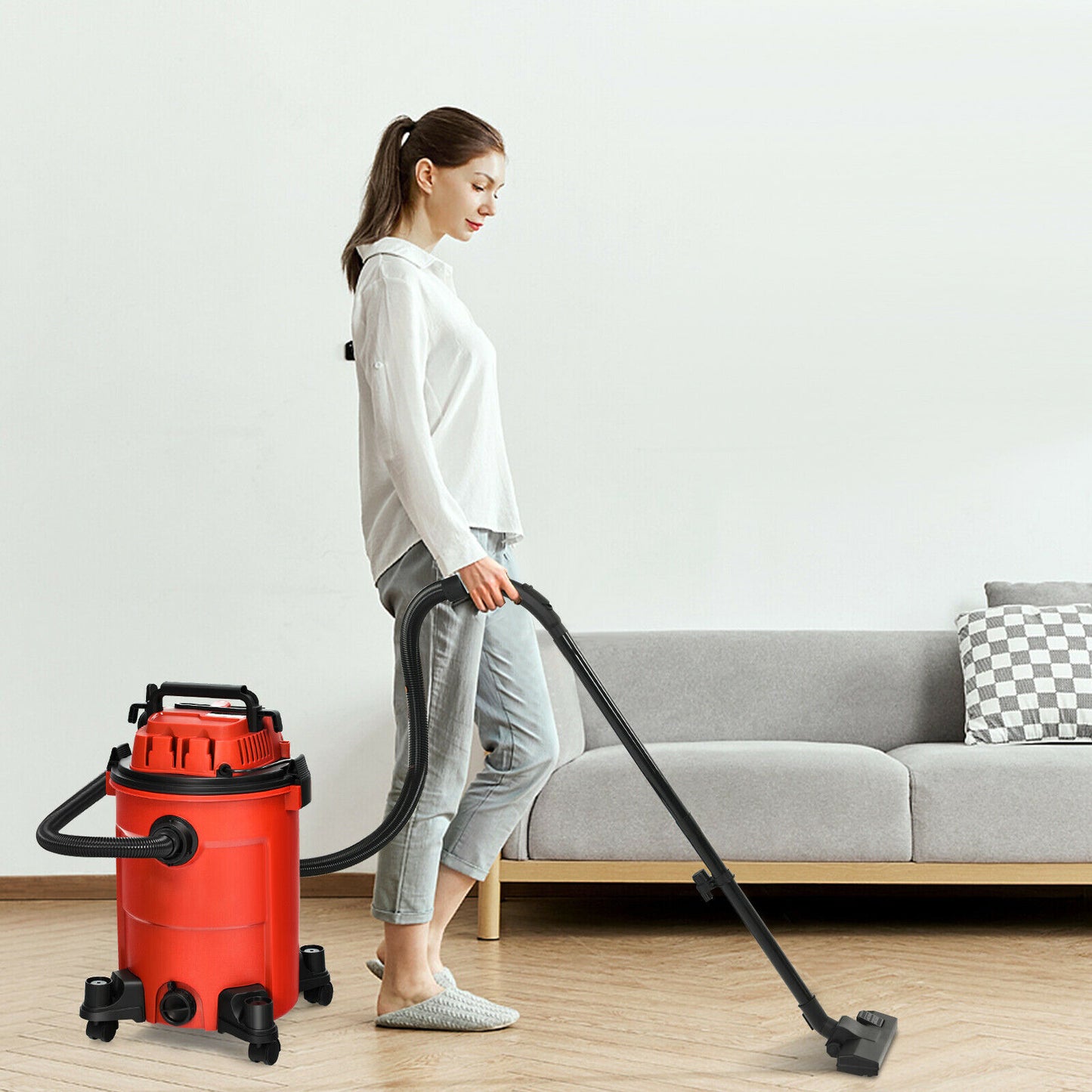 25L Portable Wet / Dry Vacuum Cleaner with Blower Function-Red