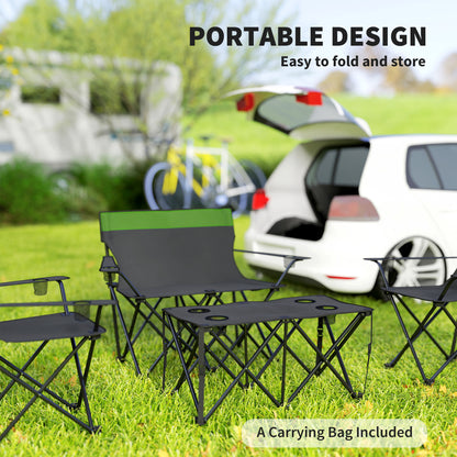 Outsunny Four-Piece Portable Picnic Table Set - Green