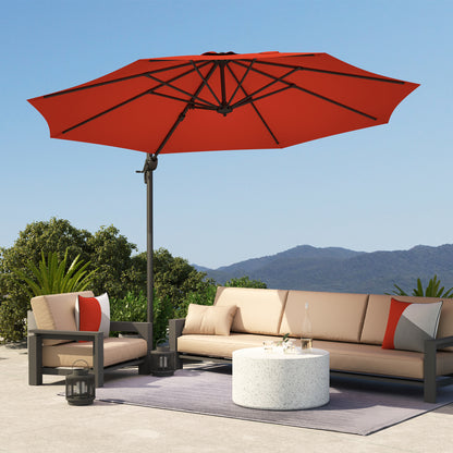 Outsunny Five-Position Overhanging Parasol - Orange