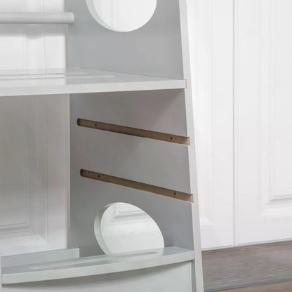 HOMCOM Toddler Step Stool Kids Adjustable Standing Tower with Safety Rail for Kitchen Counter Grey