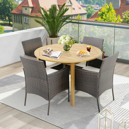 Patio Dining Chairs Set of 4 Outdoor PE Wicker Chairs with Removable Cushions