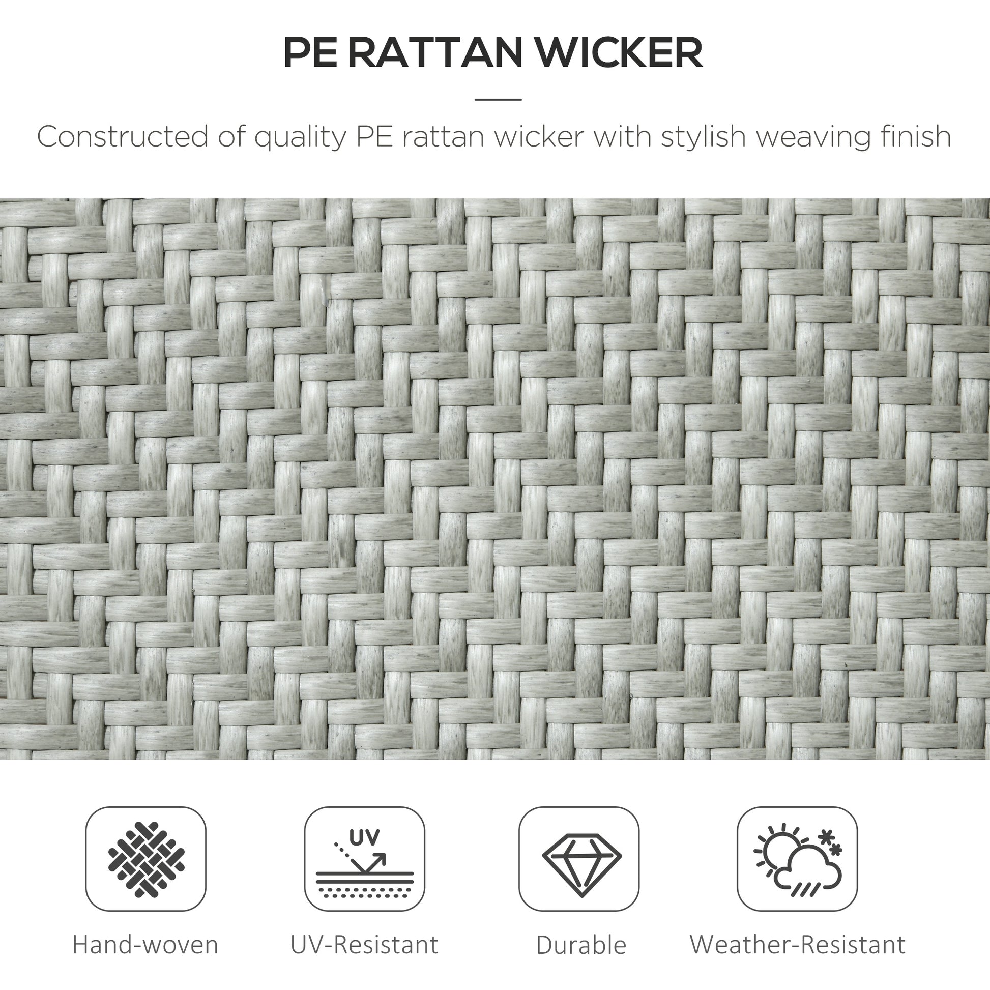 Outsunny Four-Piece Stacking Rattan Garden Seat Set - Mixed Grey