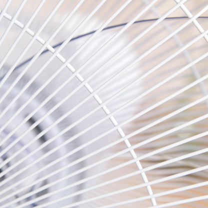 HOMCOM 54'' Pedestal Stand Fan, 3 Speed 3 Mode, 85° Oscillation, LED Panel, 3M Remote Controller, Height Adjustable for Living Room, Black & White