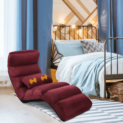 Folding Floor Sofa Chair / Ergonomic Floor Cushion-Wine