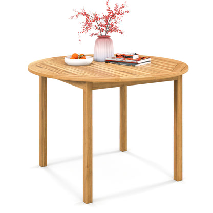 4-Person Round Outdoor Acacia Wood Dining Table