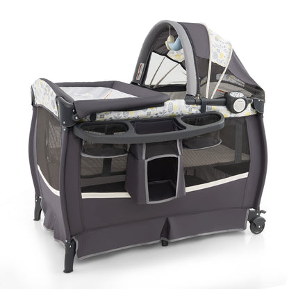 4 in 1 Portable Baby Nursery Center with Bassinet-Grey