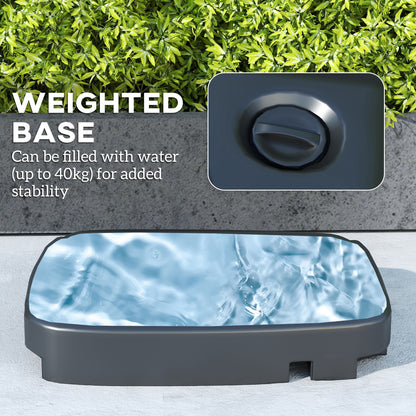 Outsunny Cantilever Parasol with Weighted Base Double Top Garden Parasol Square Hanging Patio Umbrella with Crank Tilt Khaki