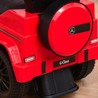 HOMCOM Compatible Kids Children's Ride-On Push Along Car Sliding Walker Mercedes-Benz G350 Licensed Floor Slider Vehicle with Steering Wheel Red