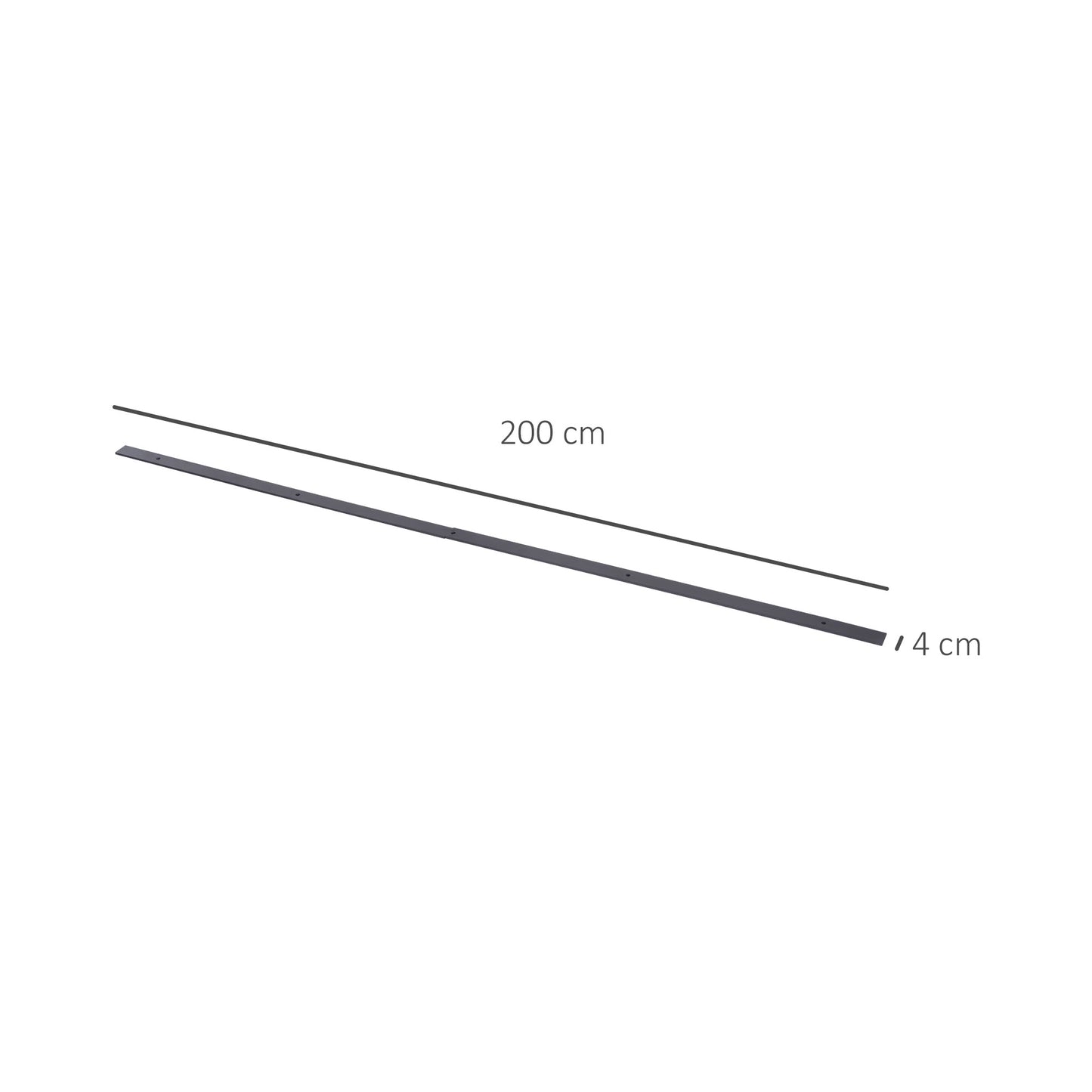 HOMCOM 6.6FT / 2m Carbon Steel Sliding Door Kits Barn Hardware Closet Set Antique Style Track System For Single Wooden Door