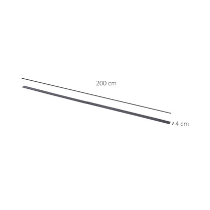 HOMCOM 6.6FT / 2m Carbon Steel Sliding Door Kits Barn Hardware Closet Set Antique Style Track System For Single Wooden Door