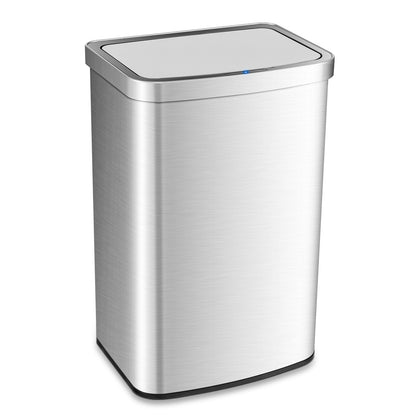 50L Infrared Motion Sensor Automatic Trash Can-Silver