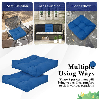 2 Pieces 50 x 50 cm Seat Cushions for Indoor and Outdoor-Navy
