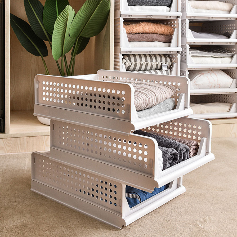 Foldable Stackable Drawer Storage Basket