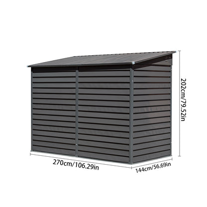 Louvered Wall Pitched Roof Metal Garden Shed
