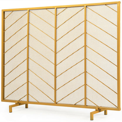 Freestanding Fireguard / Fire Screen in Gold