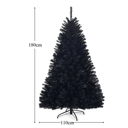 Artificial Black Christmas Tree with Solid Metal Legs