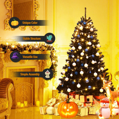Artificial Black Christmas Tree with Solid Metal Legs
