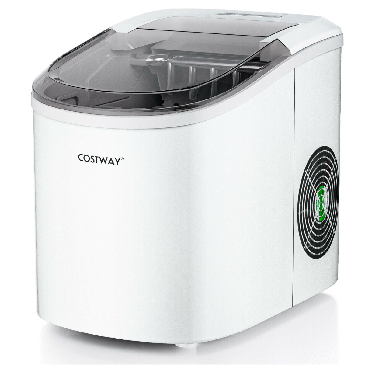 2.2 L Portable Electric Ice Cube Maker with Ice Scoop and Basket-White