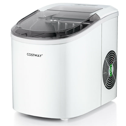2.2 L Portable Electric Ice Cube Maker with Ice Scoop and Basket-White