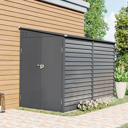 Louvered Wall Pitched Roof Metal Garden Shed