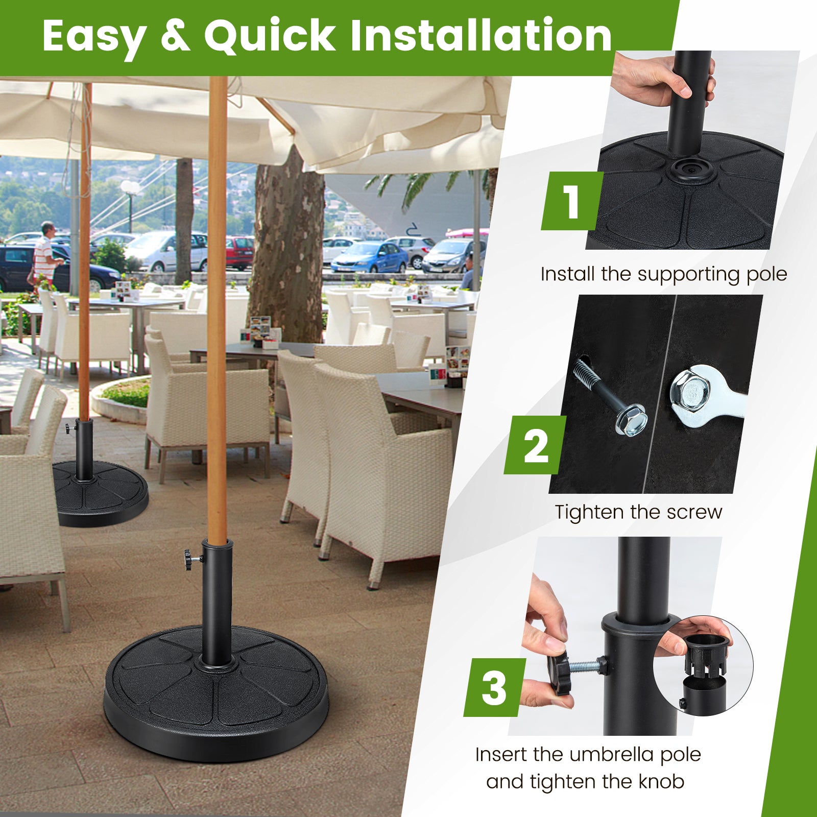 54CM Round Heavy-Duty Patio Umbrella Holder 