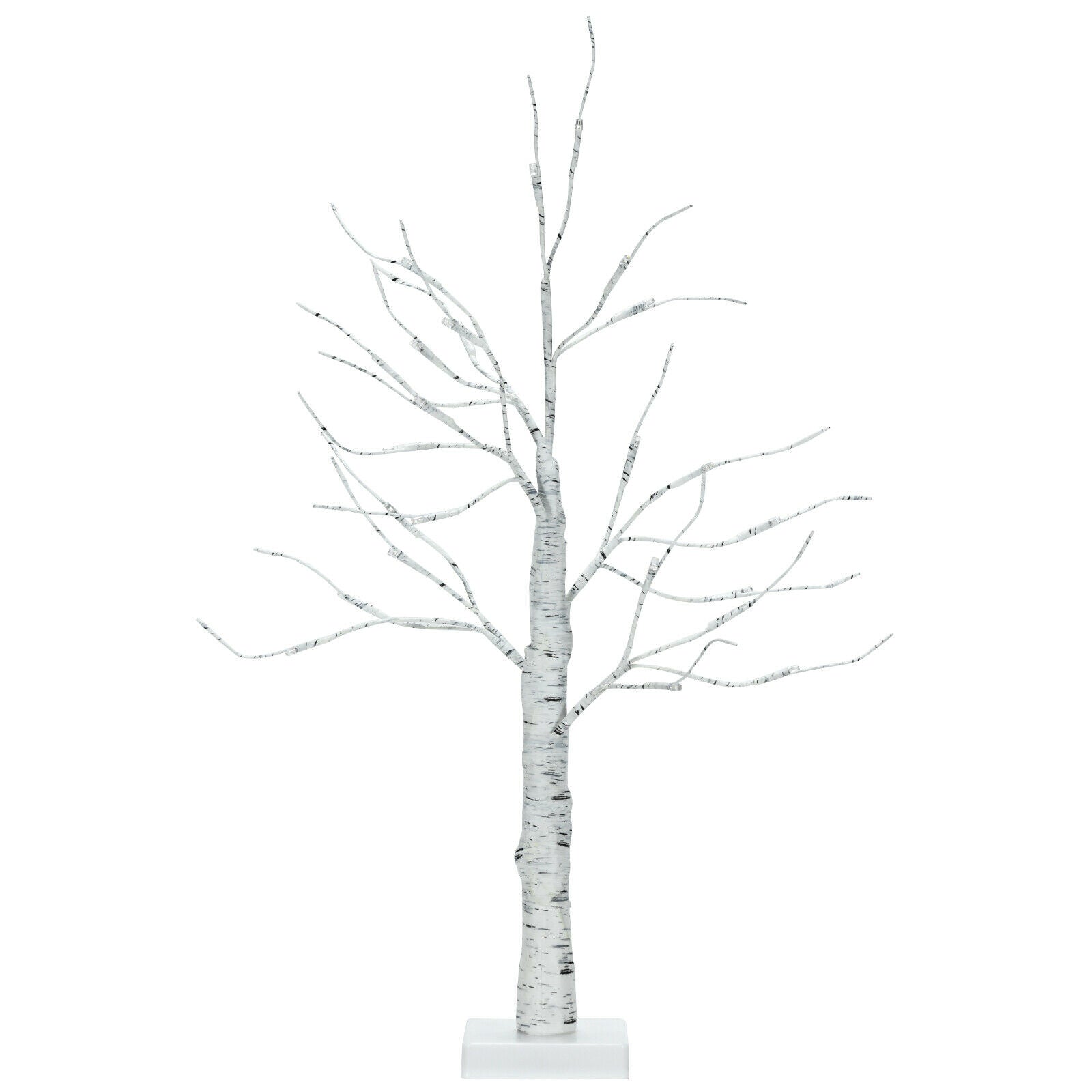 Pre-lit Silver Birch Tree with 24 Warm White LED Lights for Indoor use