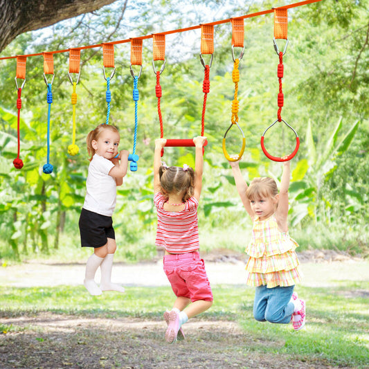 Kids Ninja Obstacle Course Line 15m Kit Hanging