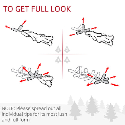 HOMCOM 1.8m Artificial Christmas Tree Pine Tree W/Plastic Stand-Green