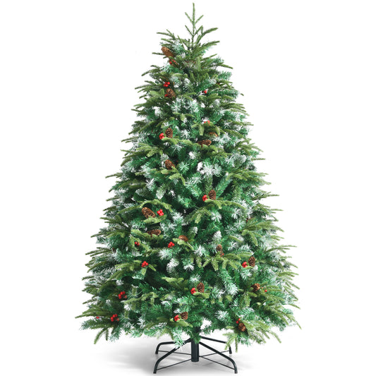 5/6 Feet Artificial Christmas Tree with LED Lights and Tips-5 ft