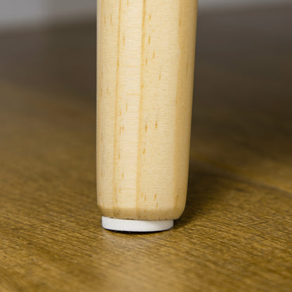 HOMCOM Chest of Drawers, 4-Drawer Storage Organiser Unit with Pine Wood Legs for Bedroom, Living Room, White and Natural