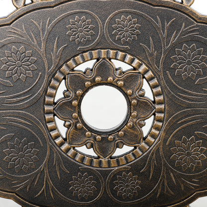 Outsunny Seven-Piece Cast Aluminium Garden Dining Set - Bronze Tone