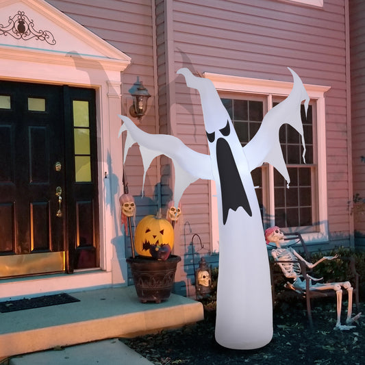 HOMCOM Next Day Delivery Scary Ghost Inflatable Halloween Scary Ghost Outdoor Decoration with LED Lights 1.2M