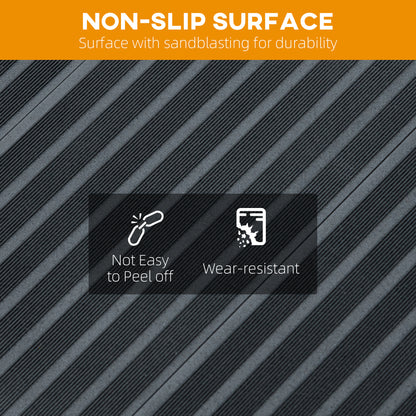 HOMCOM Wheelchair Ramp, 122L x 73Wcm, 272KG Capacity, Folding Aluminium Threshold Ramp w/ Non-Skid Surface, Transition Plates Above & Below