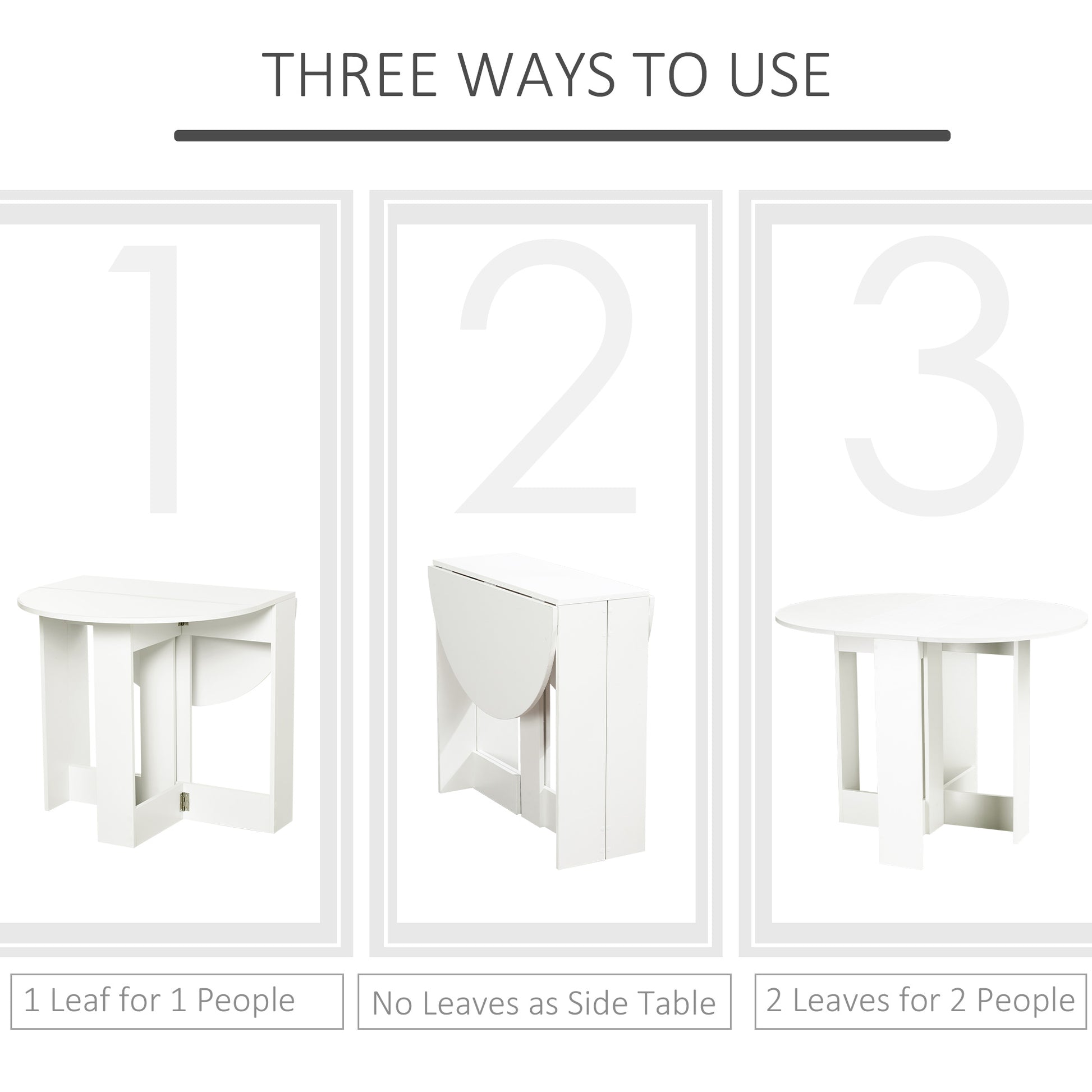 HOMCOM Folding Drop Leaf Dining Table Foldable Bar Table for Small Kitchen,Dining Room