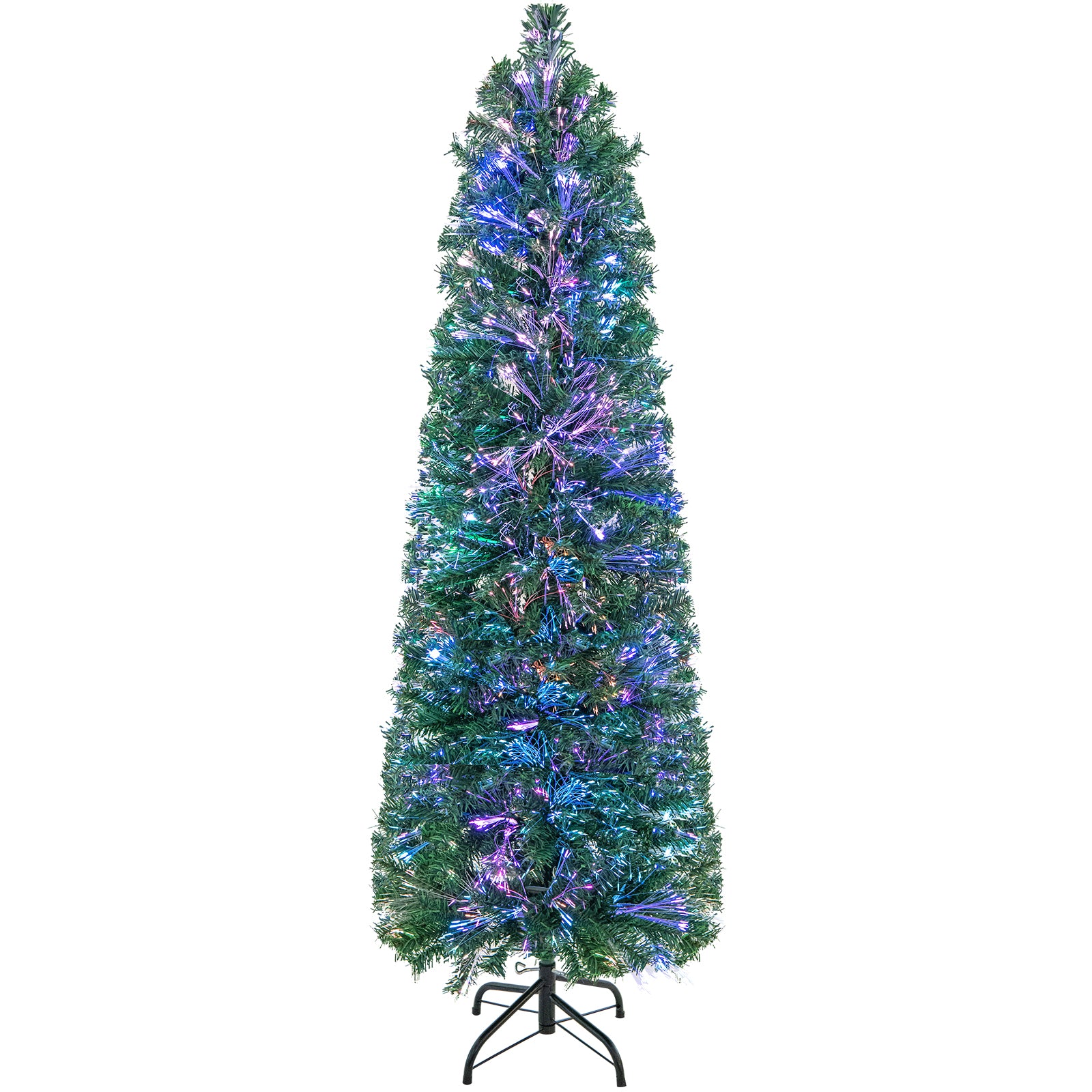 5/6 Feet Fiber Optic Artificial Christmas Tree with Branch Tips-5 ft
