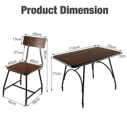 5 Piece Dining Table Set with Rectangular Kitchen Table and 4 Chairs