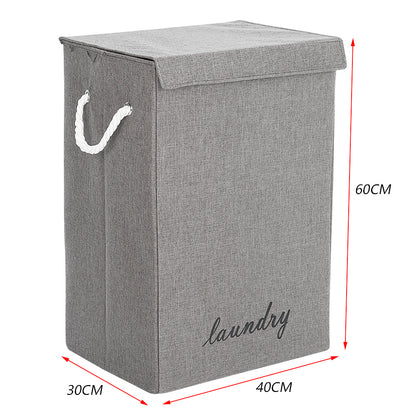 Foldable Home Laundry Baskets Laundry Hamper with Lid and Rope Handles