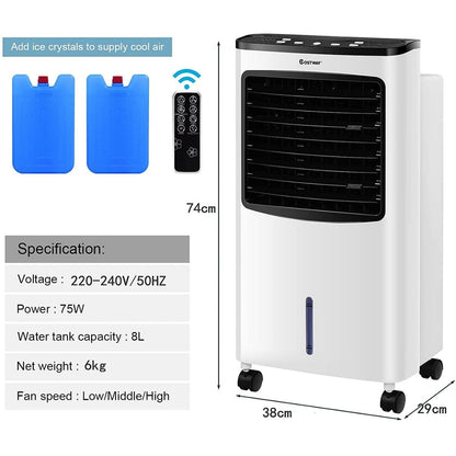 3-in-1 Portable Evaporative Air Cooler with Remote Control