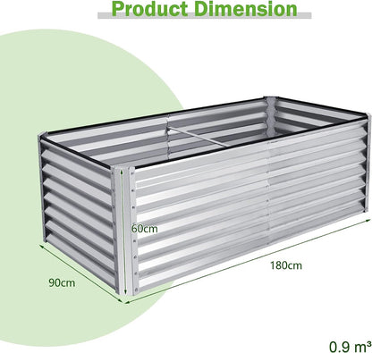 Rectangular Metal Raised Garden Bed with Open Bottom for Indoor Outdoor